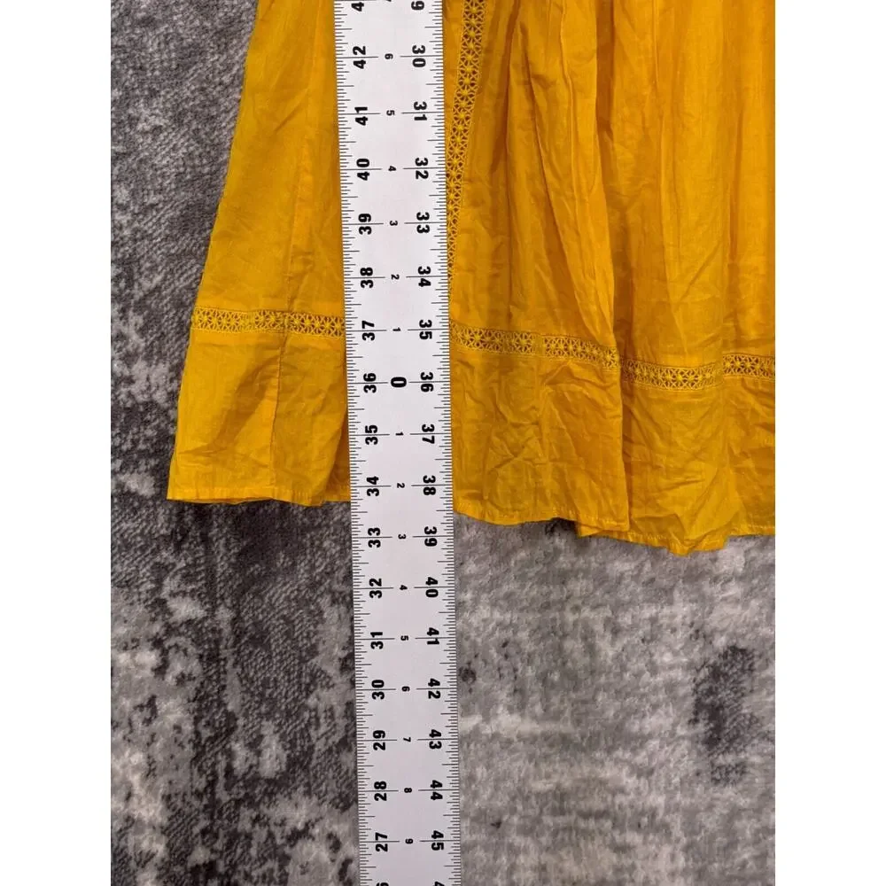 New Point Sur Dress 0 Womens Yellow Gold Cotton Tie Stap Midi J Crew